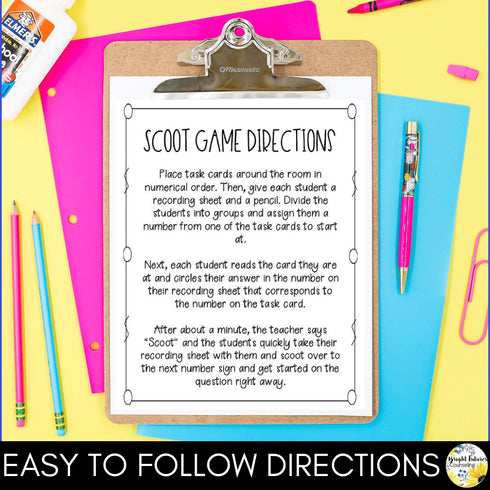 Growth Mindset Scoot Game School Counseling Game for Growth Mindset